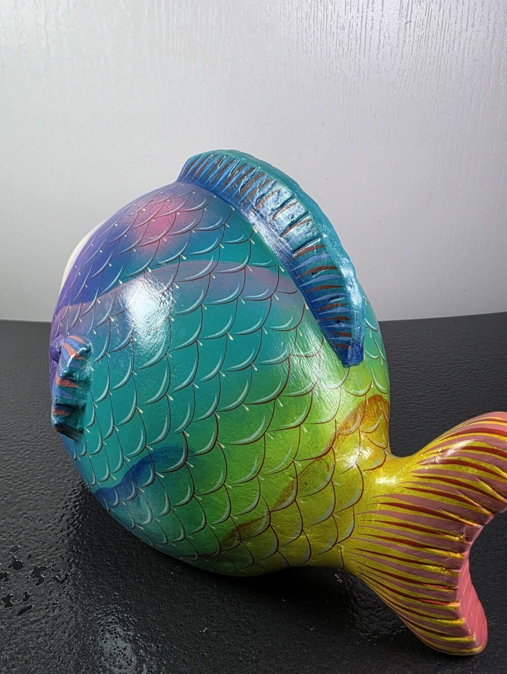 Vintage Folk Art Fish By A. Mendoza - Picture 6 of 14